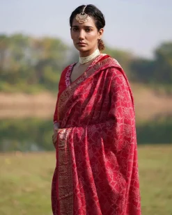 Radha Blockprinted Dola Silk Saree - RB