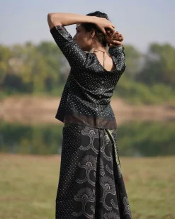 Radhika Blockprinted Mashru Silk Blouse - RB