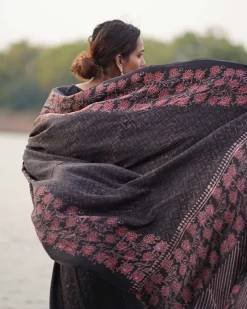 Rahi Blockprinted Modal Silk Saree - Jaisal