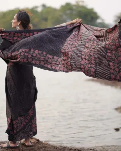 Rahi Blockprinted Modal Silk Saree - Jaisal