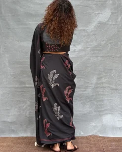 Raindrop Blockprinted Cotton Saree