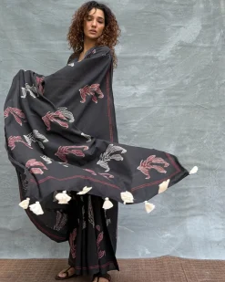 Raindrop Blockprinted Cotton Saree