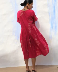 Rani Handprinted Pure Cotton Wildflower Dress -Skd