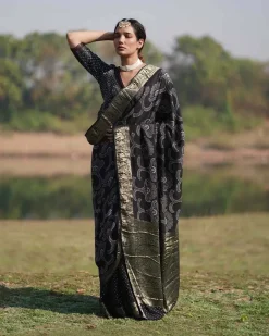 Rasika Blockprinted Dola Silk Saree - RB