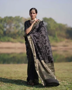 Rasika Blockprinted Dola Silk Saree - RB