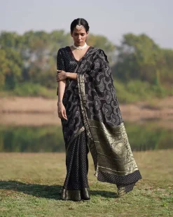 Rasika Blockprinted Dola Silk Saree - RB