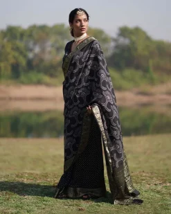 Rasika Blockprinted Dola Silk Saree - RB