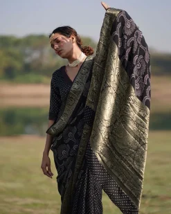 Rasika Blockprinted Dola Silk Saree - RB
