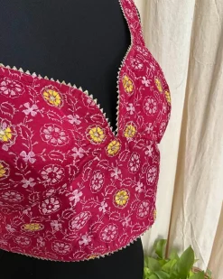 Red HandBlock Printed Blouse - Love Despite