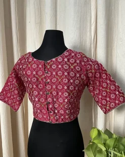 Red HandBlock Printed Blouse - Love Despite