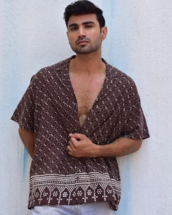 Rustic Rhapsody Handblockprinted Pure Cotton Shirt