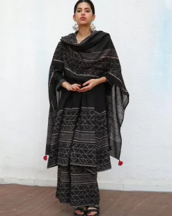 Saadiyah Blockprinted Cotton Dupatta - NOMAD