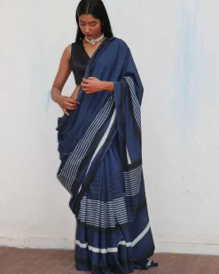 Saadiyah Blockprinted Cotton Saree - NOMAD