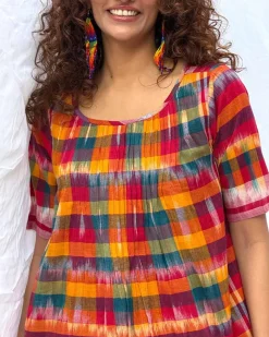Saanjh Gamcha Cotton Top - GMC