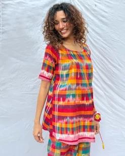 Saanjh Gamcha Cotton Top - GMC
