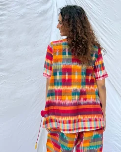 Saanjh Gamcha Cotton Top - GMC