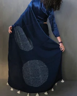 Saba Handblockprinted Modal Silk Saree