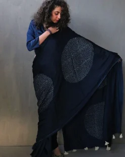 Saba Handblockprinted Modal Silk Saree