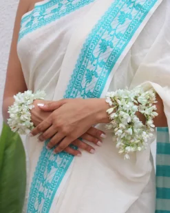 Sadhana Handwoven Linen Cotton Jamdani Saree - Uma