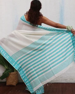 Sadhana Handwoven Linen Cotton Jamdani Saree - Uma