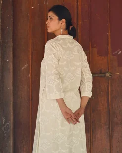 Salted Paper Ivory Block Printed Kurti - SFD
