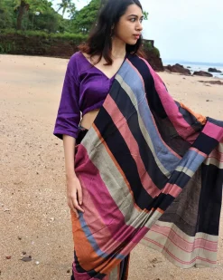 Samaa Handwoven Cotton Saree - Holi