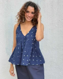Sapphire Spell Bandhej Cotton Top