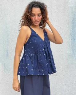 Sapphire Spell Bandhej Cotton Top