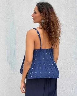 Sapphire Spell Bandhej Cotton Top