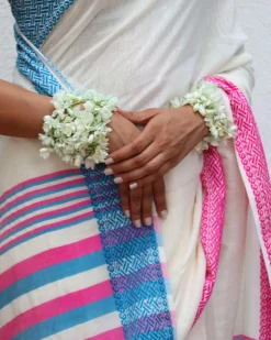 Savitri Handwoven Linen Cotton Jamdani Saree - Uma