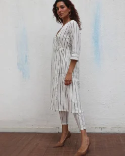 Sea Mist Handblock Printed Cotton Kurta Set - Mono
