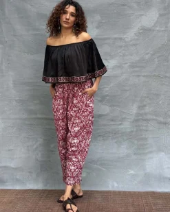 Sky Meets Soil Blockprinted Cotton Top