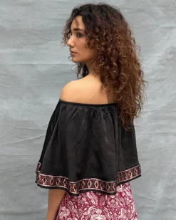 Sky Meets Soil Blockprinted Cotton Top