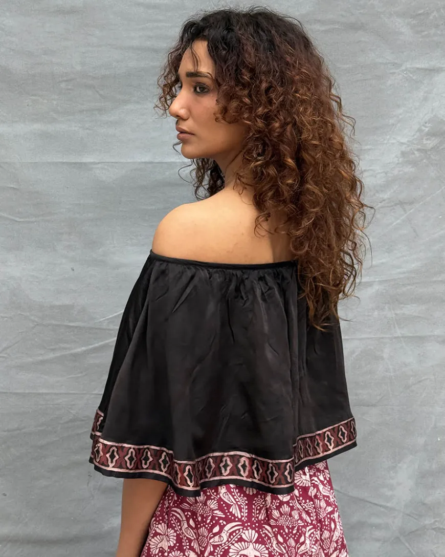 Sky Meets Soil Blockprinted Cotton Top