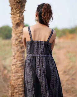 Soft Moonlight Blockprinted Cotton Dress-WWB