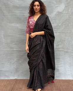 Song of Soil Blockprinted Cotton Saree