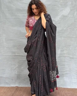 Song of Soil Blockprinted Cotton Saree