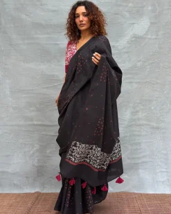 Song of Soil Blockprinted Cotton Saree