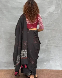 Song of Soil Blockprinted Cotton Saree