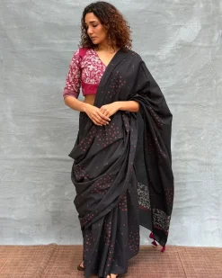 Song of Soil Blockprinted Cotton Saree