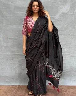 Song of Soil Blockprinted Cotton Saree