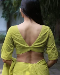 Sparkle Pear Green Mulmul Cotton Blouse - Jugnoo