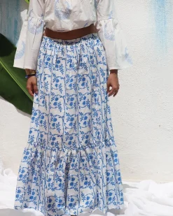 Stella Handprinted Cotton Skirt - WITC