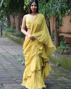 Sunflower Yellow Mulmul Cotton Blouse - Jugnoo