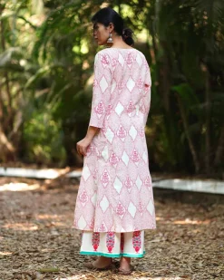 Sunflower’s Sheen Blush Pink Block printed Kurti - MMG