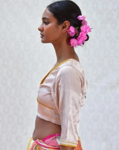 Sunshine Hand Embroidered Mashru Silk Blouse - Bgvl