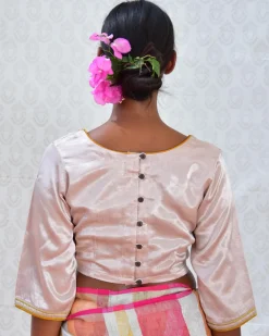 Sunshine Hand Embroidered Mashru Silk Blouse - Bgvl