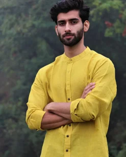 Sunshine Yellow Handwoven Linen Shirt