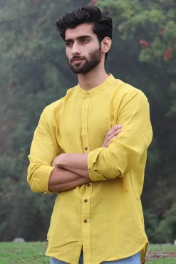 Sunshine Yellow Handwoven Linen Shirt