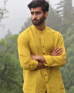 Sunshine Yellow Handwoven Linen Shirt